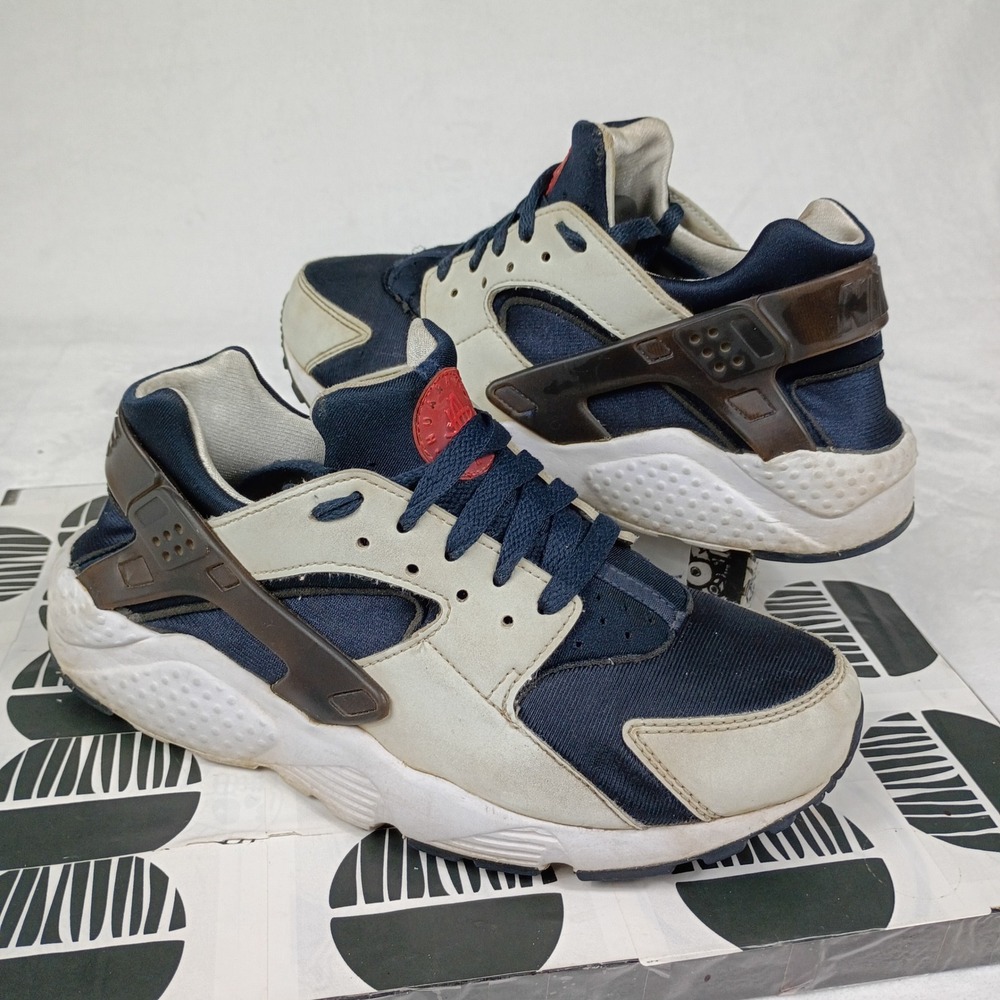 Nike Air Huarache Midnight Navy Light Iron Ore Sneakers 654275-423 Mens 6.5Y‎